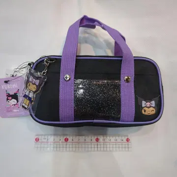 일광화상 쿠로미 스쿨백 파우치 아크릴 참 포함 블랙 산리오