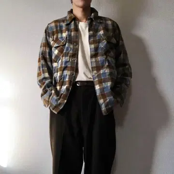 70's 펜들턴 울 셔츠 사이즈 M