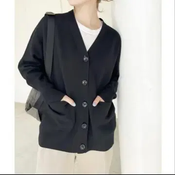 더블 자카드 빅 가디건