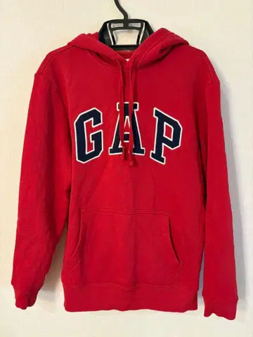 GAP 빨간색 후드 부착 후드티 XS