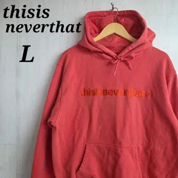 thisisneverthat 후드티 L 옅은 레드 자수 로고