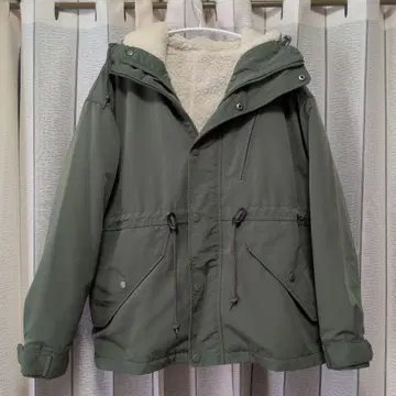 coen 새상품급 보아 안감 부착 마운틴 후드티 올리브 그린