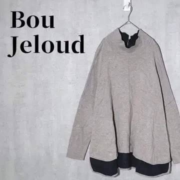 부즈루드 빅 사이즈 3L 배색 리버서블 판초풍 니트 울 혼방