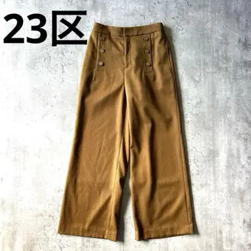 23구 여성용 와이드 팬츠 마린 팬츠 카멜