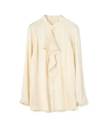 투모로우랜드 고급 워셔블 실크 새틴 보타이 블라우스