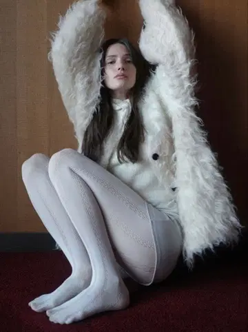 clane BI COLOR SHAGGY KNIT CARDIGAN