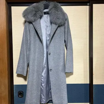 VICKY 퍼 포함 그레이 롱 코트