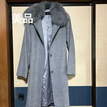 VICKY 퍼 포함 그레이 롱 코트