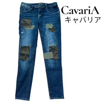 CavariA 캬바쿠라 패치워크 데님 스트레이트 데님