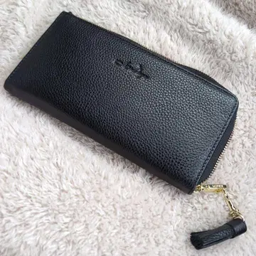 새상품급 블랙 가죽 장지갑 태슬 포함