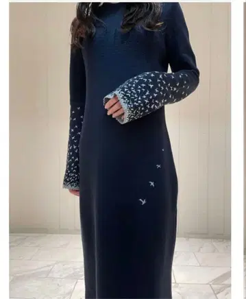 마메 쿠로고치 드레스 학 니트