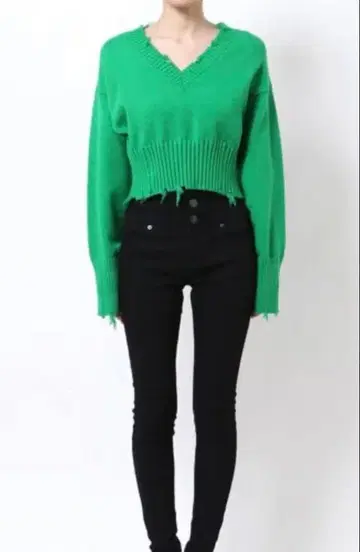 EMODA 헤므크러쉬 V넥 니트