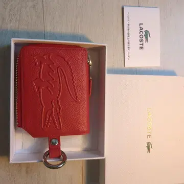 LACOSTE 가죽 코인 케이스 레드