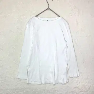 긴팔 리브 탑 롱 슬리브 스트레치성 심플 무지 라운드넥