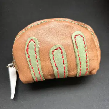 가죽 코인 케이스 브라운 아프리카 원단