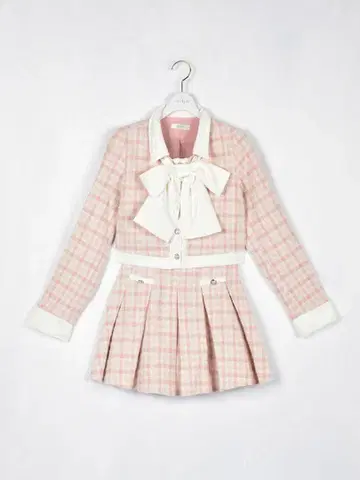 evelyn 빅 리본 자켓 세트 핑크