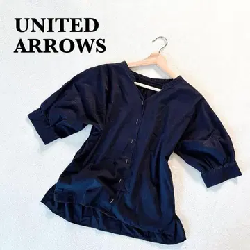 유나이티드 애로우즈 칠부 소매 셔츠 블랙 그린 라벨 릴랙싱