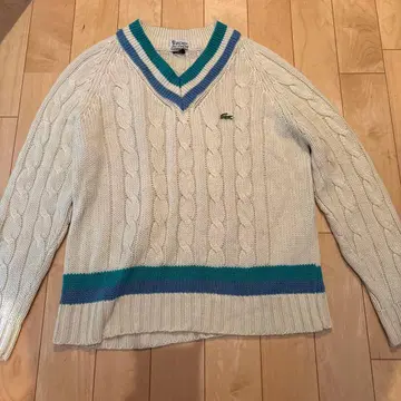 IZOD Lacoste 케이블 니트 V넥 스웨터