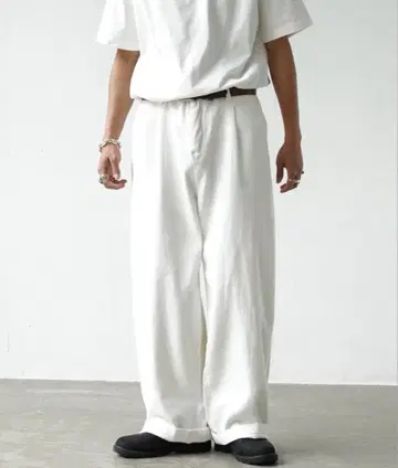 fuv - 와이드 데님 팬츠 INTER FACTORY S 화이트