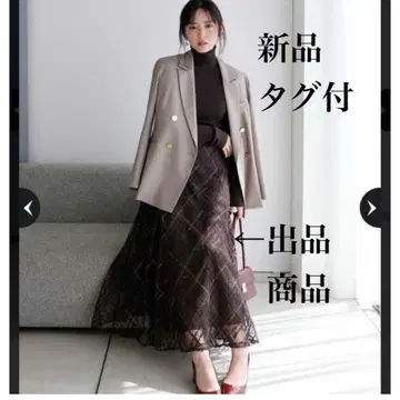 아푸와이저 리셰 체크 자수 스커트