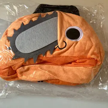 [미사용 새상품] 체인소 맨 포치타 봉제 인형 마스크 변신 모자 입 다문