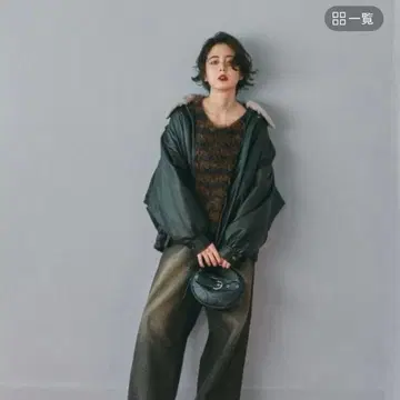 새상품 니코앤드 인조 가죽 2WAY 모듬 블루종 블랙