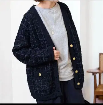 프레임워크 트위드 니트 가디건