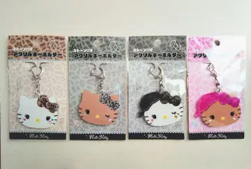 4개 세트 헬로키티 스톤 부착 아크릴 키링