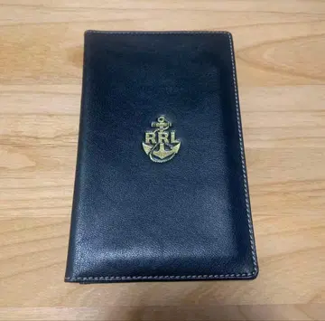 DOUBLE RL 블랙 이단 접이식 지갑