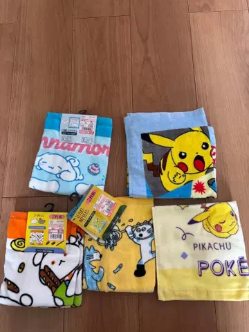 피카츄, 시나모롤, 아기곰, 11마리 고양이 타월 8개 세트
