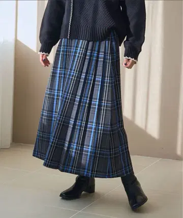 완판 새상품 coen TR 체크 플리츠 스커트