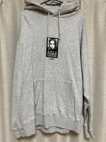 x-girl 그레이 후드 부착 후드티 M