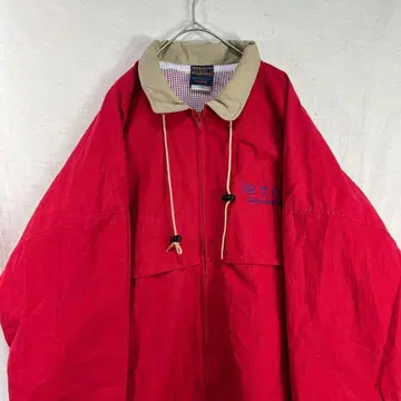 USA 구제 의류 90s hilton 블루종 짧은 기장 빨간색 자켓