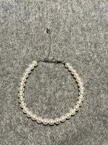 천연 펄 팔찌 925S