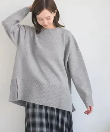 로페피크닉 사이드 슬릿 니트 그레이 MT