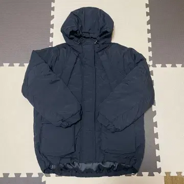 로리즈팜 에어 써멀 후드 블루종 충전솜 코트 블랙 프리