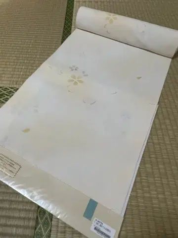 새상품급 미재단 폴리 유젠 주반지 양류 치지미 크림지