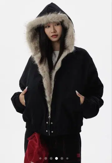 퍼 자켓 짧은 기장 퍼 후드티 y2k 헤이세이 fur 그런지 4