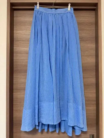 anuans 스트라이프 롱 플레어 스커트