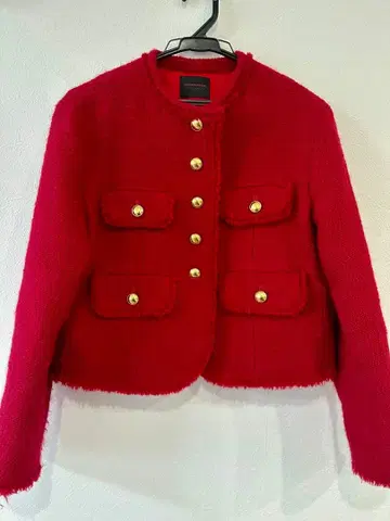 TOMORROWLAND 빨간색 노카라 자켓 36