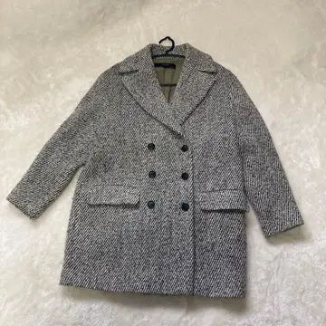 zara basic 더블 레스트 체스터 코트 eur xs