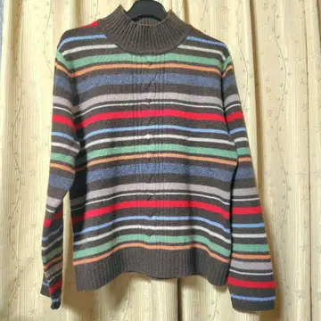 BRODIAEA 스트라이프 패턴 하이넥 긴팔 스웨터 (새상품급)