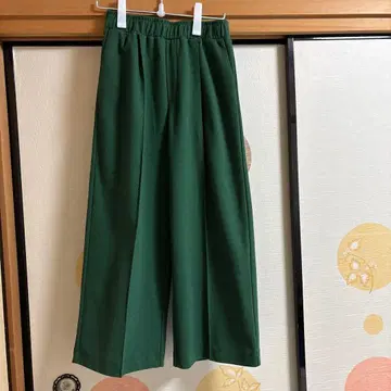 앙피로 브러쉬드 저지 와이드 팬츠 S 그린