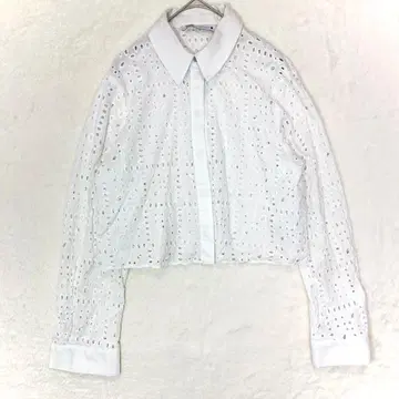 zara 긴팔 블라우스/크롭 기장 루즈핏 면 100% 비침 레이어드