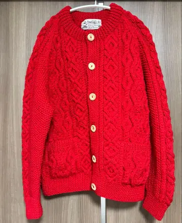 INVERALLAN 아란 가디건 빨간색