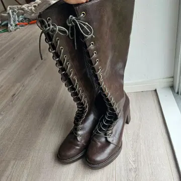 에스페란자 레이스업 롱 부츠