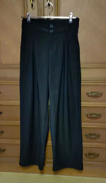 새상품 스트레이트 팬츠 속기모 블랙 XL 엘레강트 가을/겨울