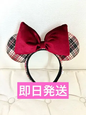 [ 당일 발송 ] 미니 머리띠 리본 체크