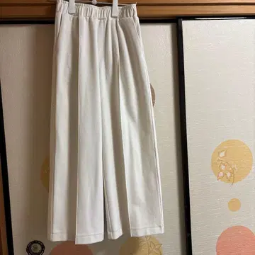 안필로 브러쉬드 저지 와이드 팬츠 와이드 팬츠 S 화이트