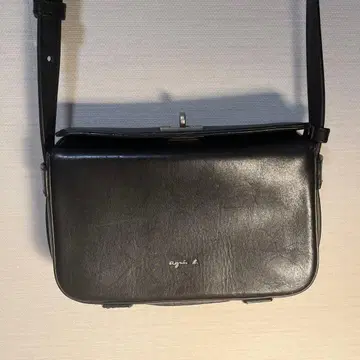 agnes b 에네스베 블랙 가죽 숄더백 2WAY